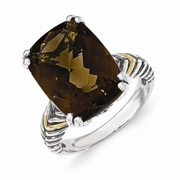 Sterling Silver w/14k Smoky Quartz Ring