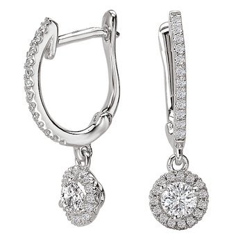 Ladies Diamond Halo Earrings