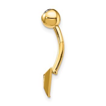 14k Triangle CZ Belly Ring