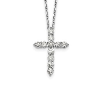 14kw True Origin Lab Grown Dia VS/SI D,E,F Cross Pendant with Chain