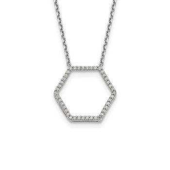 14kw True Origin Lab Grown Dia VS/SI D,E,F Hexagon Pendant