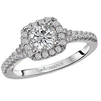 Halo Semi-Mount Diamond Ring