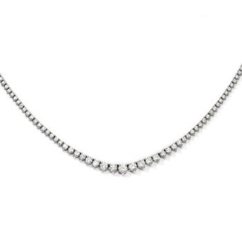 Sterling Silver Rhodium-plated 164 Stone CZ Necklace