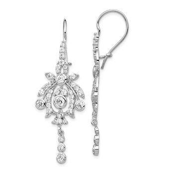 Cheryl M Sterling Silver CZ Chandelier Kidney Wire Earrings