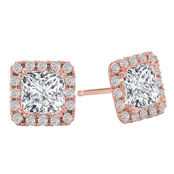 Diamond Halo Earrings