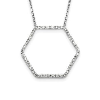 14kw True Origin Lab Grown Dia VS/SI D,E,F Hexagon Pendant