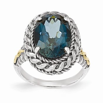 Sterling Silver w/14k London Blue Topaz Ring
