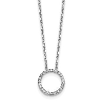 14kw True Origin Lab Grown Dia VS/SI D,E,F Circle Pendant with Chain