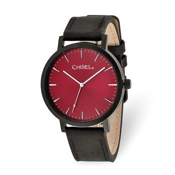 Chisel Matte Black IP-plated Red Dial Watch TPW125