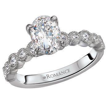 Peg Head Semi-Mount Diamond Ring