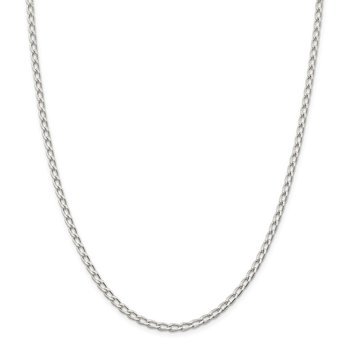Amore La Vita Sterling Silver Rhodium-plated Polished 3.2mm 10 inch with Lobster Clasp Open Link Charm Anklet QLL100R