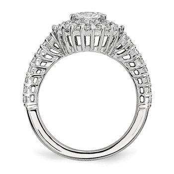 Sterling Silver Brilliant Embers Rhodium-plated CZ 2-piece Wedding Set QMP1365
