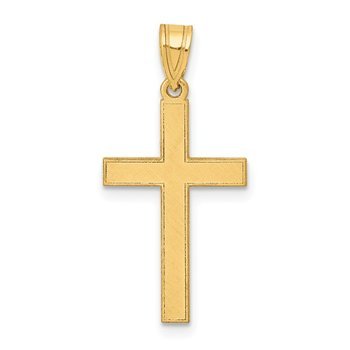 14k Florentine Satin Cross Pendant XR110