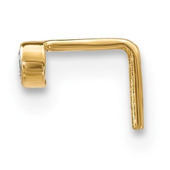 14k 22 Gauge 2.5mm CZ Nose Stud