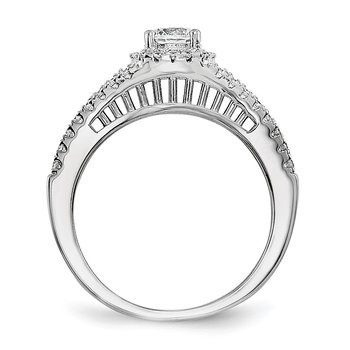 Sterling Silver Brilliant Embers Rhodium-plated CZ 2 Piece Wedding Ring Set QMP1363