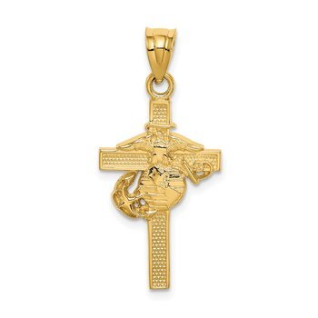 14k Marine Corps Cross Pendant K2134