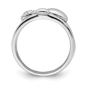 Sterling Silver Rhodium-plated Polished CZ 3 Ring Set QR6129