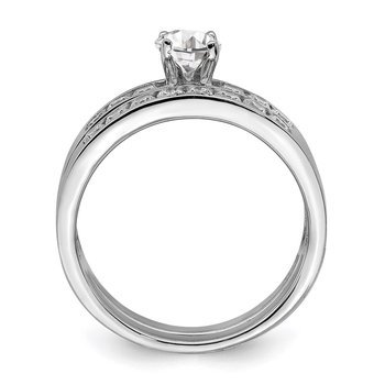 Sterling Silver Rhodium-plated CZ Ring Set QR987