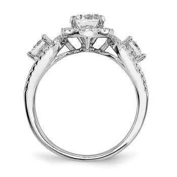 Sterling Silver Brilliant Embers Rhodium-plated CZ 2-piece Wedding Set QMP1364