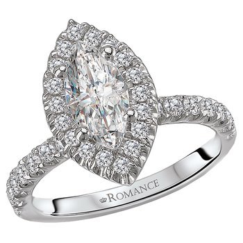Halo Semi-Mount Diamond Ring