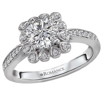 Halo Semi-Mount Diamond Ring
