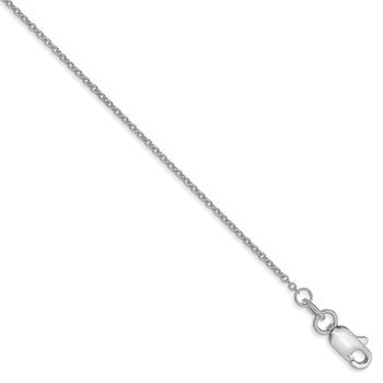 10k WG 1mm Round Open Link Cable Chain Anklet 10PE74