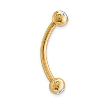 14k 16 Gauge CZ Eyebrow Jewelry