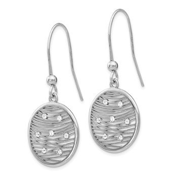 Sterling Silver Polished Preciosa Crystal Earrings