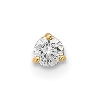 14k 18 Gauge 3mm CZ Labret/Face Jewelry