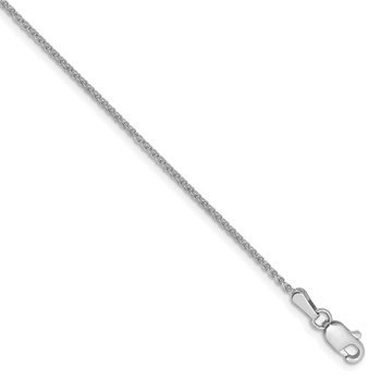 14K White Gold 10 inch 1.25mm Diamond-cut Spiga with Lobster Clasp Anklet PEN127