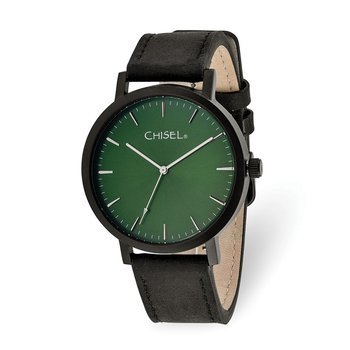 Chisel Matte Black IP-plated Green Dial Watch TPW127