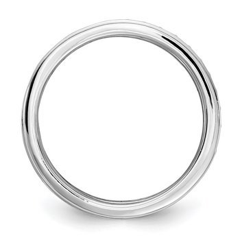Sterling Silver Rhodium-plated Enameled w/CZ Ring Set QR6108