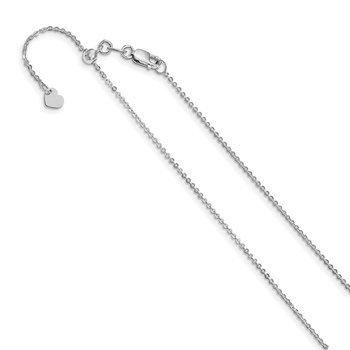 Leslie's 14K White Gold Adjustable 1.2mm Flat Cable Chain