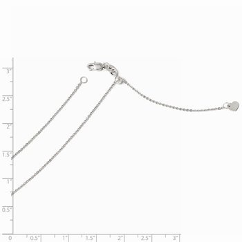 Leslie's 14K White Gold Adjustable 1.2mm Flat Cable Chain